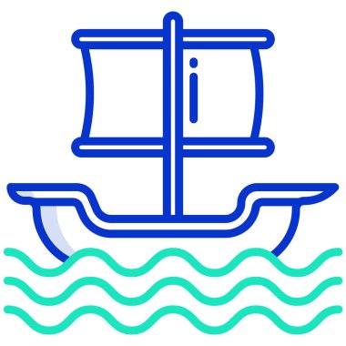 galleon ikon vektör illüstrasyonu 