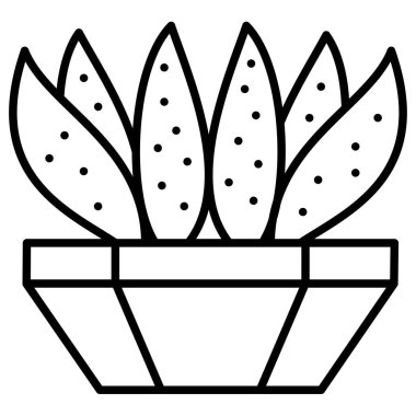 Beyaz arkaplanda izole edilmiş kaktüsün vektör simgesi