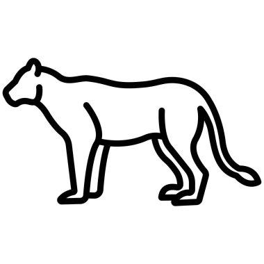 Basit vektör simgesi, dişi aslanın çizimi 