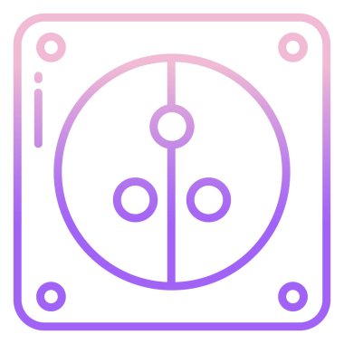 Beyaz arkaplanda basit vektör elektrik soket simgesi