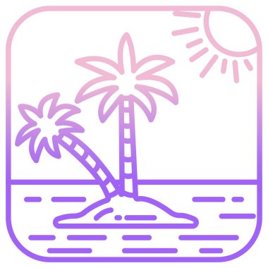 Bir plaj simgesinin vektör çizimi