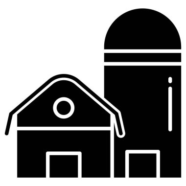 Ahır. Web simgesi vektör illüstrasyonu