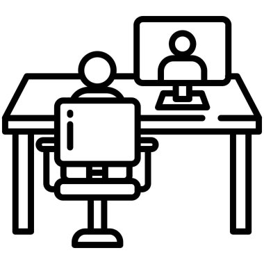 Ofis masası Basit illüstrasyon