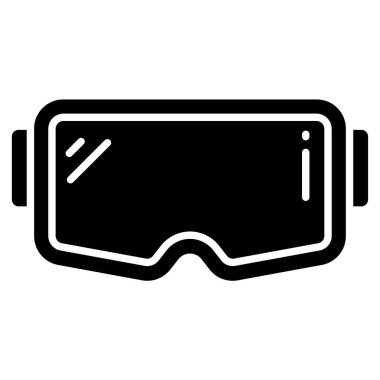 sanal gerçeklik kulaklığı web simgesi basit vektör illüstrasyonu