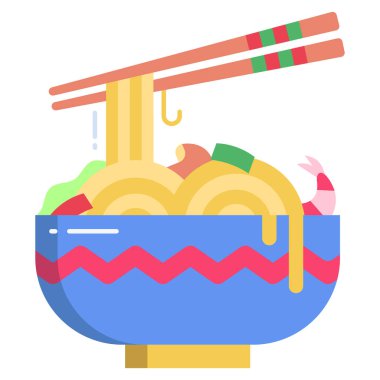 noodles ikon vektör illüstrasyonu