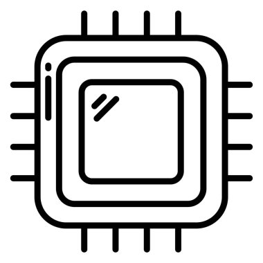 İşlemci. Web simgesi basit illüstrasyon