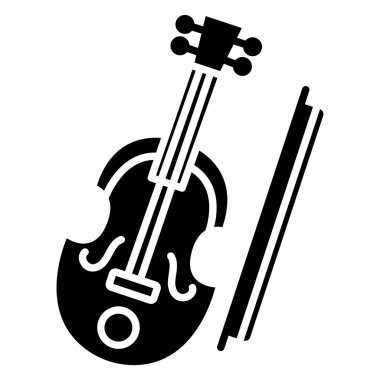 Keman. Web simgesi basit illüstrasyon