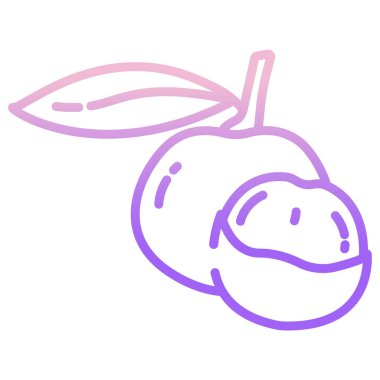 Mor ve pembe bir elmanın vektör çizimi