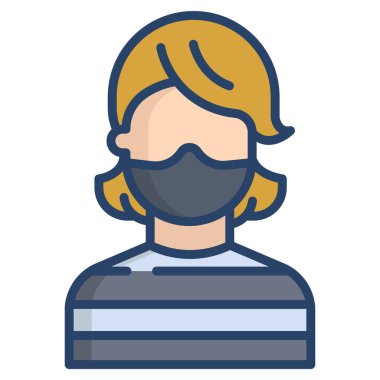 Kadın. Web simgesi basit illüstrasyon