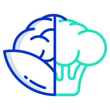 Beyin. Web simgesi basit illüstrasyon