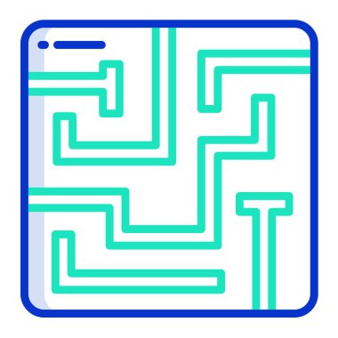 Labirent ve labirent, vektör illüstrasyonu