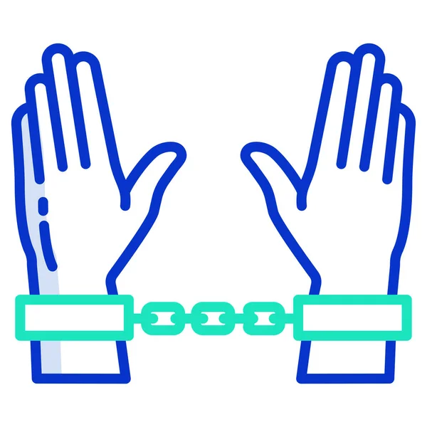 Hand Blue Gloves Icon Outline Vector Illustration Isolated White Background — Stock Vector