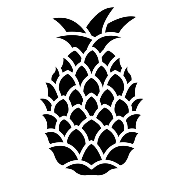 Icona Vettoriale Ananas Sfondo Bianco — Vettoriale Stock