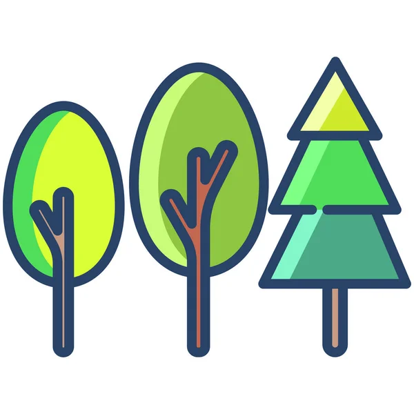 Bäume Web Symbol Einfache Illustration — Stockvektor