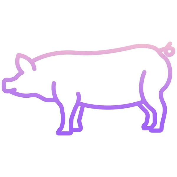 Vector Icon Pig Animal White Background — Stock Vector