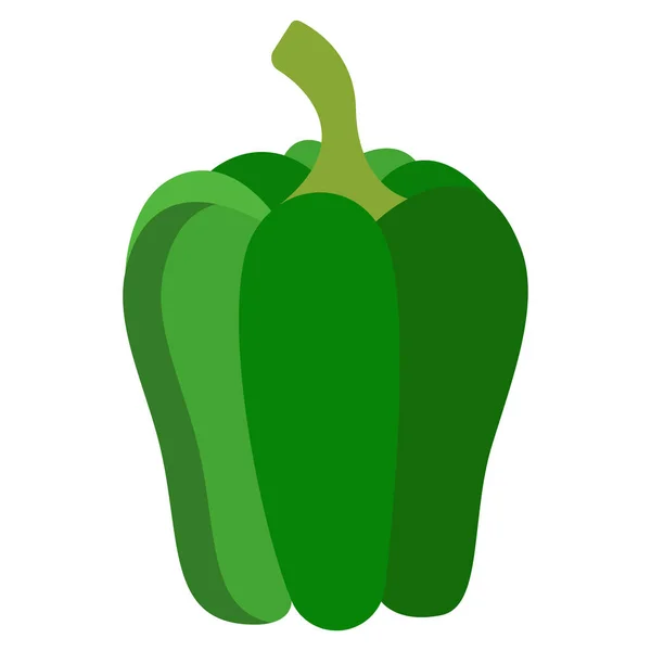 Icono Pimienta Verde Ilustración Plana Los Iconos Vectores Pimienta Para — Vector de stock