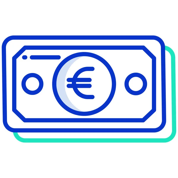 Euro Argent Conception Simple — Image vectorielle