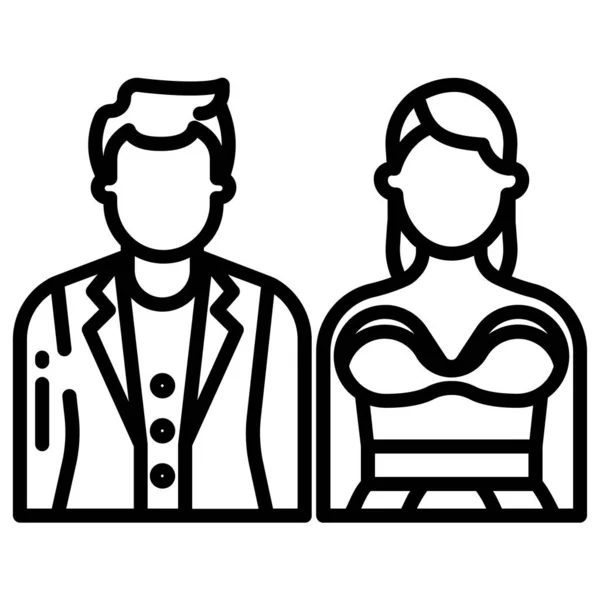 Pareja Icono Web Ilustración Simple — Vector de stock