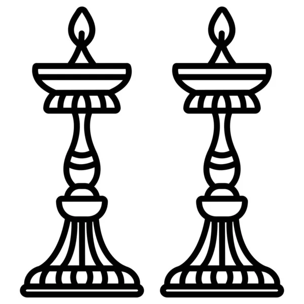Иконка Лампы Белом Фоне — стоковый вектор
