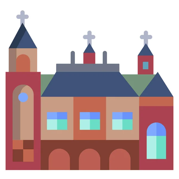 Église Illustration Vectorielle Icône Web — Image vectorielle