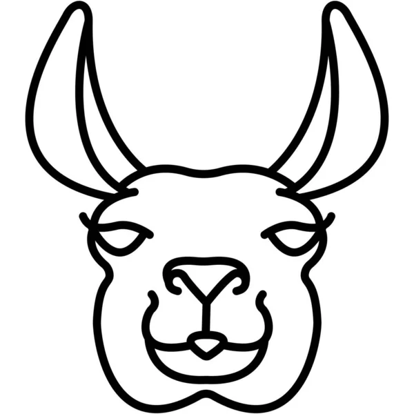 Icon Llama Isolated White Background — Stock Vector