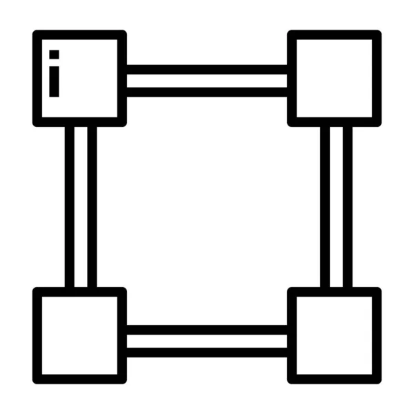 Fyrkantig Webbplats Ikon Enkel Illustration — Stock vektor