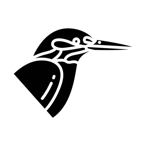 Ilustración Vectorial Blanco Negro Pájaro Pescador Real — Vector de stock