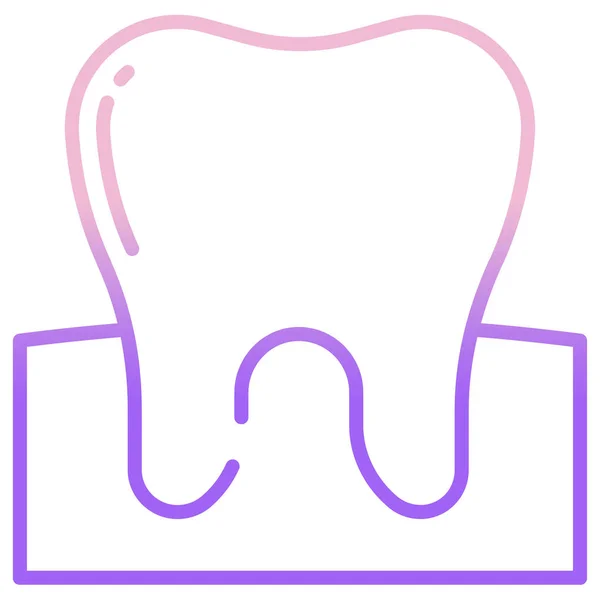 Dente Semplice Icona Vettoriale Sfondo Bianco — Vettoriale Stock