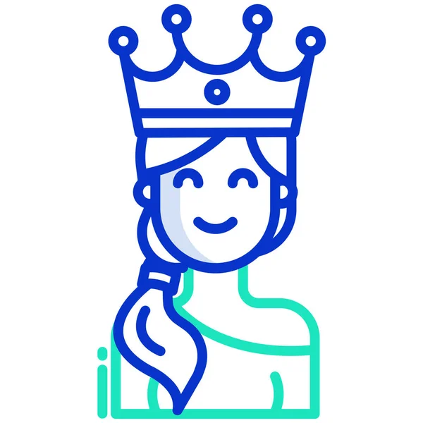 Koningin Pictogram Vector Illustratie — Stockvector