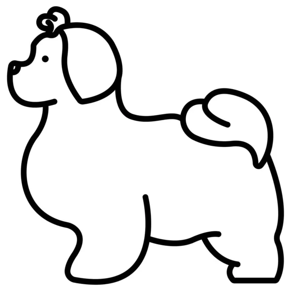 単純なベクトル Shih Tzu Dog Icon White Background — ストックベクタ