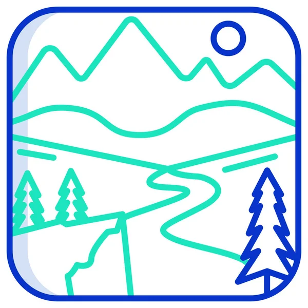 Vector Icon Design Mountains — Stock Vector