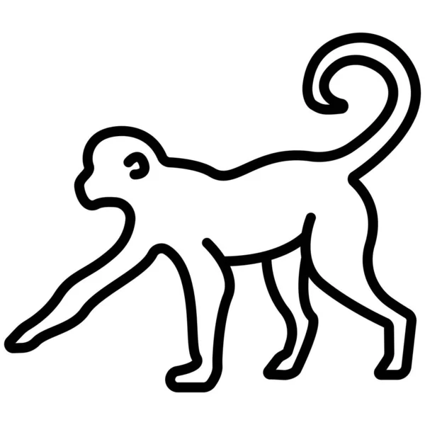 Monkey Web Icon Vector Illustration — 스톡 벡터