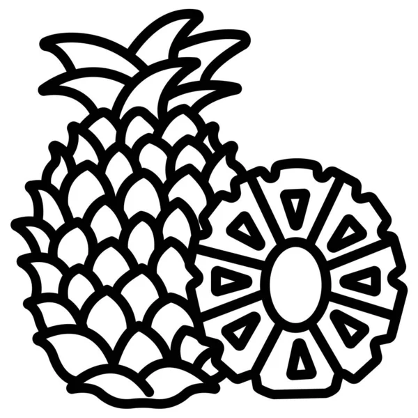 白色背景上的菠萝矢量图标 — 图库矢量图片