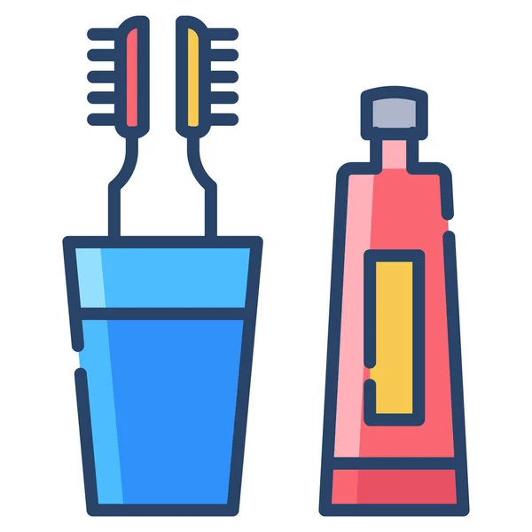 Simple Icon Tooth Care Concept Vector Illustration — Stock Vector