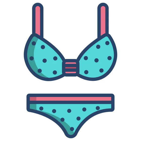 Egyszerű Vektor Ikon Illusztráció Bikini — Stock Vector