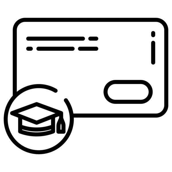 Educación Icono Web Ilustración Simple — Vector de stock