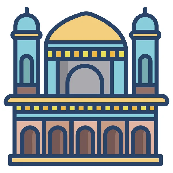 Moschea Icona Web Semplice Illustrazione — Vettoriale Stock