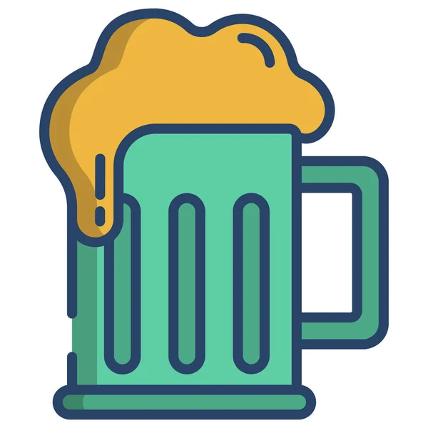 Bier Web Symbol Vektor Illustration — Stockvektor