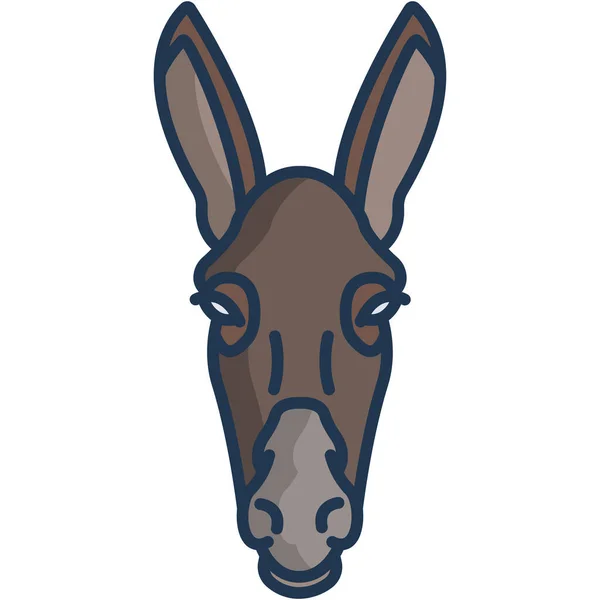 Vector Illustration Donkey — Stock Vector