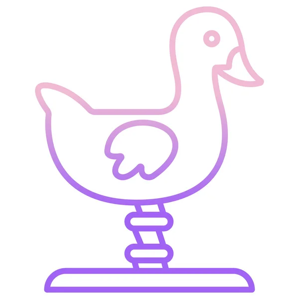 Simple Vector Icon Illustration Duck Toy — Stock Vector