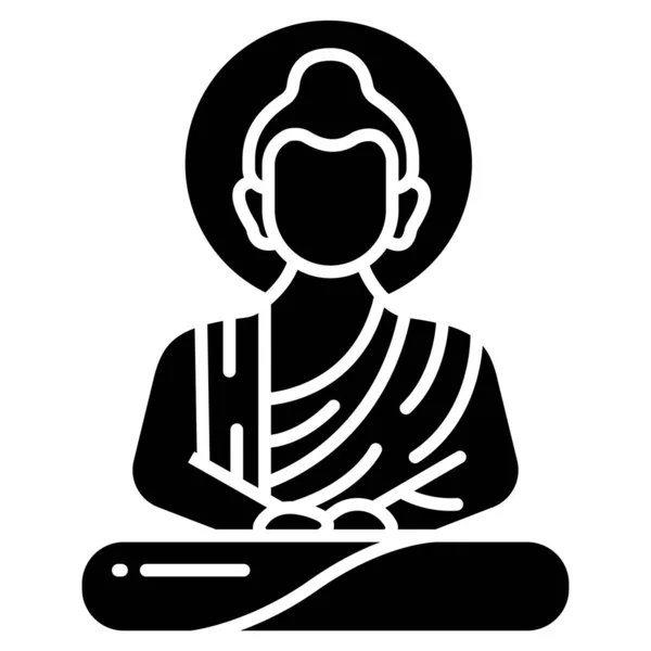 Bouddha Icône Web Illustration Simple — Image vectorielle