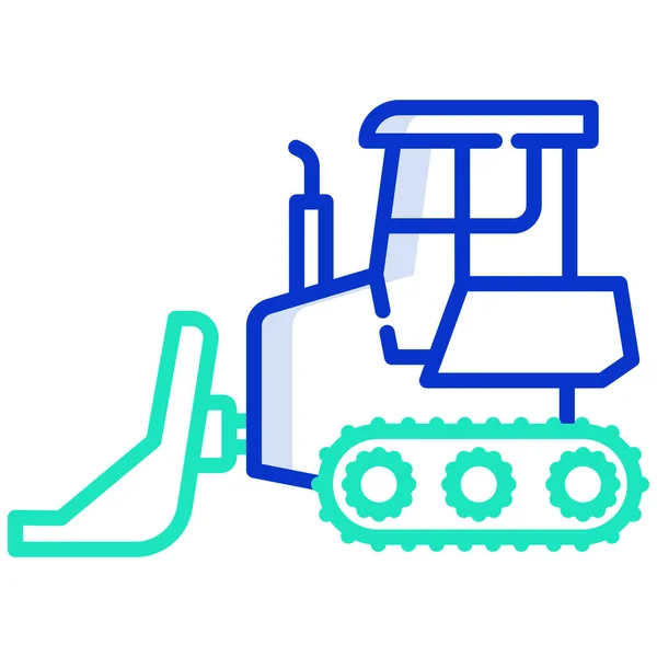 Icono Del Tractor Esbozo Ilustración Iconos Vectoriales Bulldozer Para Web — Archivo Imágenes Vectoriales