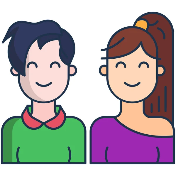 Gente Avatar Icono Dibujos Animados Marca Iconos Vectoriales Femeninos Para — Vector de stock