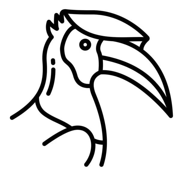 Vektor Illustration Hornbill Tropiska Fågel — Stock vektor