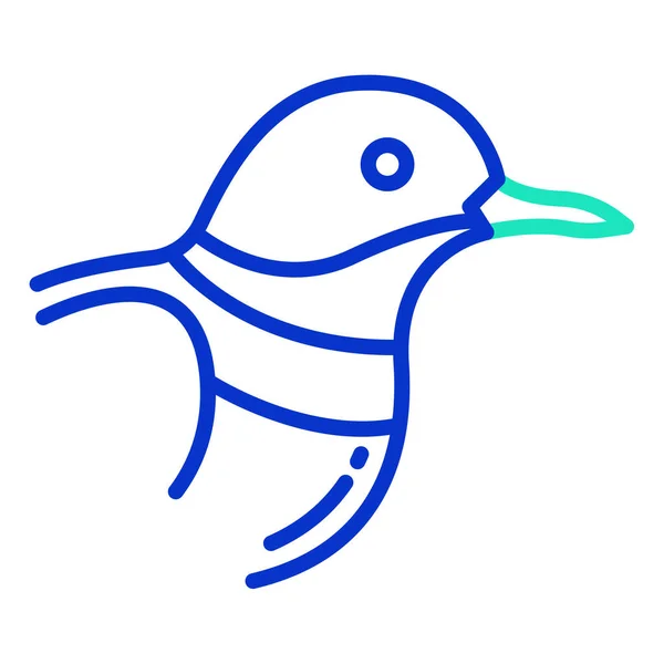 Blaue Linie Symbol Des Vogels — Stockvektor