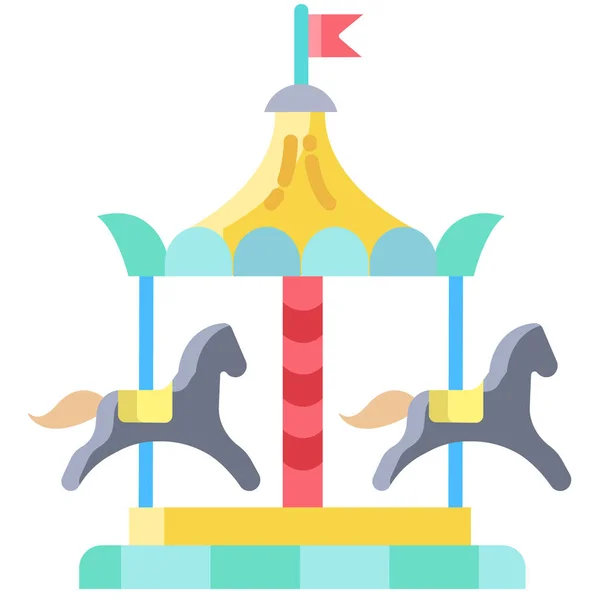 Horse Ride Karussell Symbol Vektor Illustration Design — Stockvektor