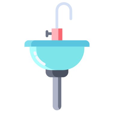 Basit vektör simgesi, lavabo illüstrasyonu