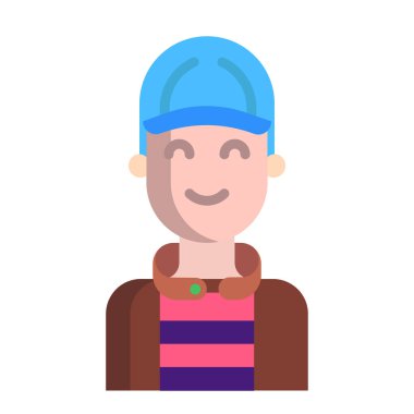 Şapka vektör çizimi tasarımı olan çocuk