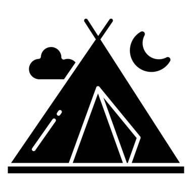 çadır basit simgesi, vektör çizim