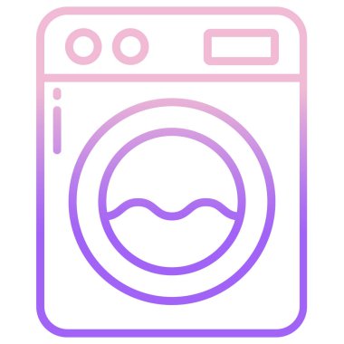 çamaşır makinesi basit simgesi, vektör çizim